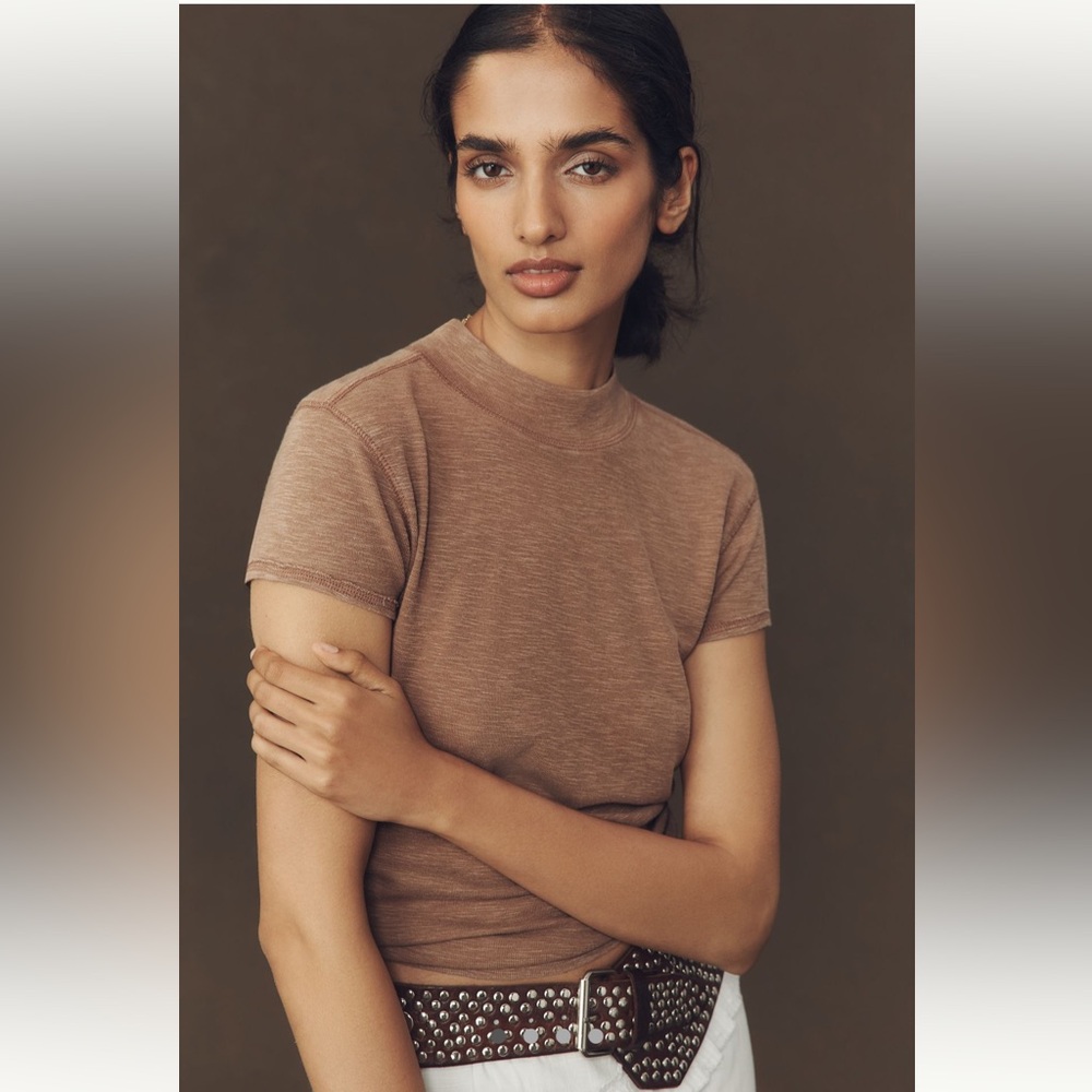 Anthropologie x Pilcro Turtleneck Cotton Tee - Size S - BNWT